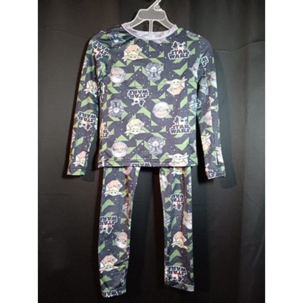 Star Wars Mandalorian Boys XSmall Cuddl Duds Pajama Set Long Sleeve, Pants EUC